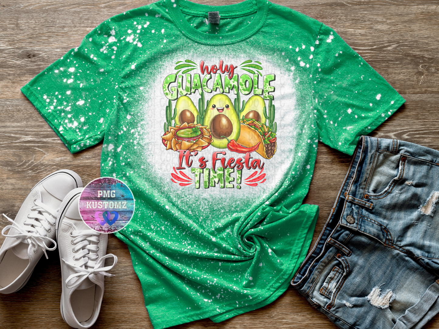 Holy Guacamole Fiesta Bleached Tee
