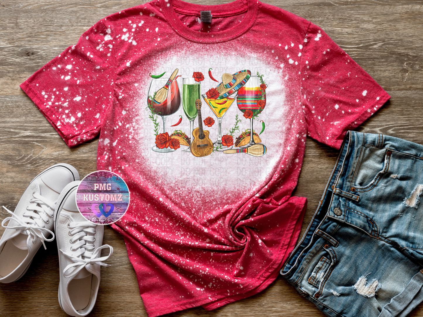 Fiesta Drinks Bleached Tee