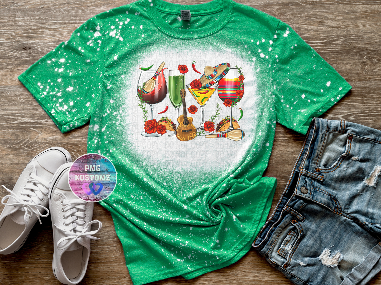 Fiesta Drinks Bleached Tee