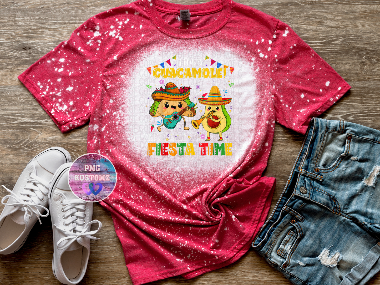 Guacamole Fiesta Time Bleached Tee