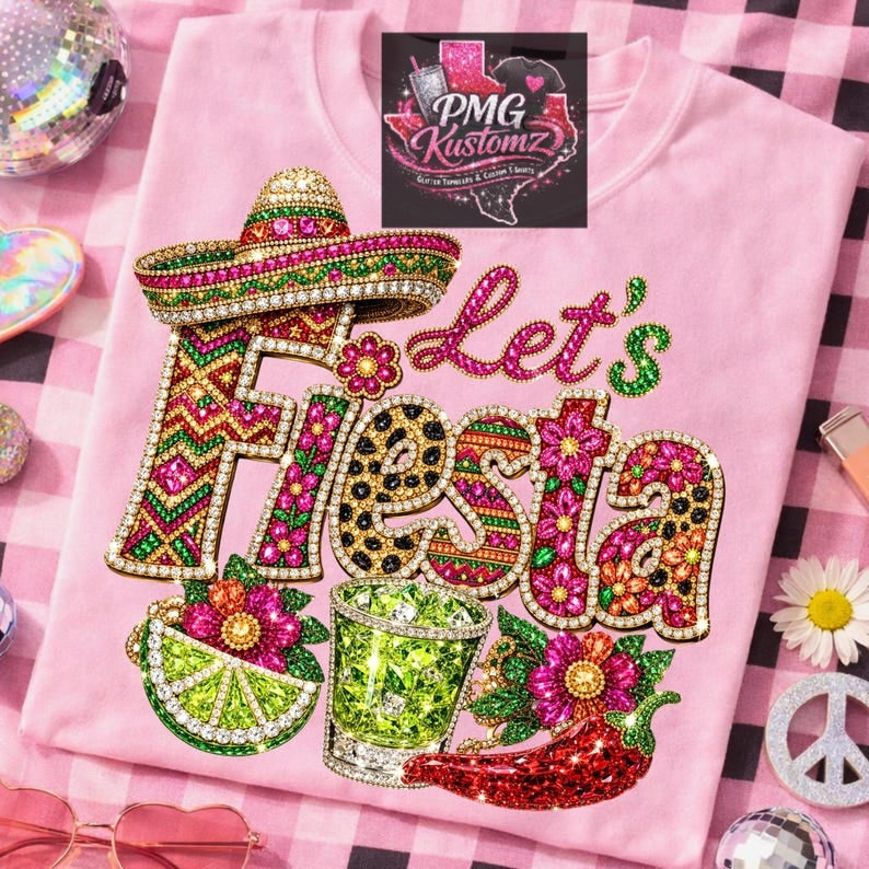 Let's Fiesta Bling Tee