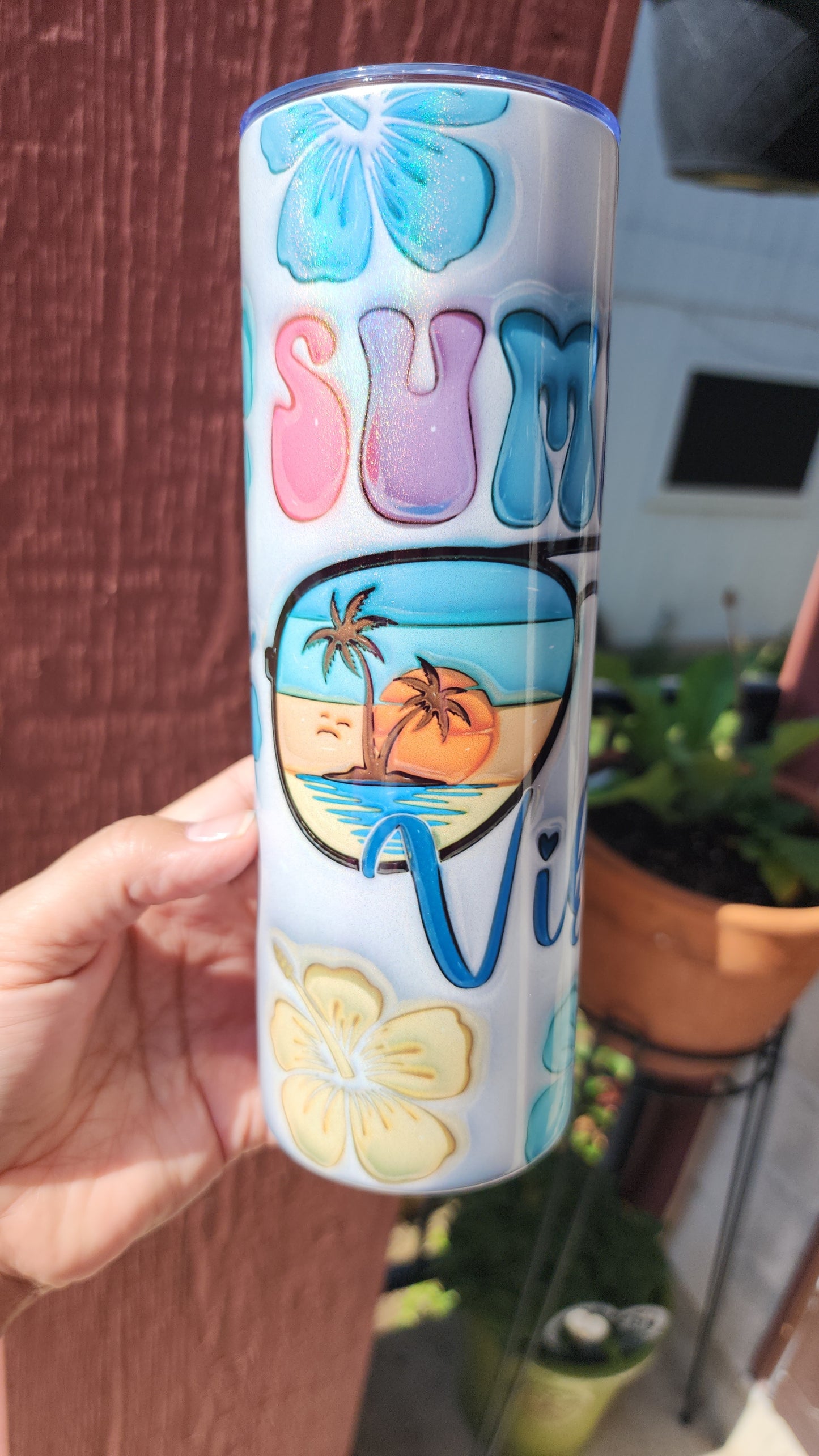 Summer Vibes 3D Inflated 20oz Tumbler