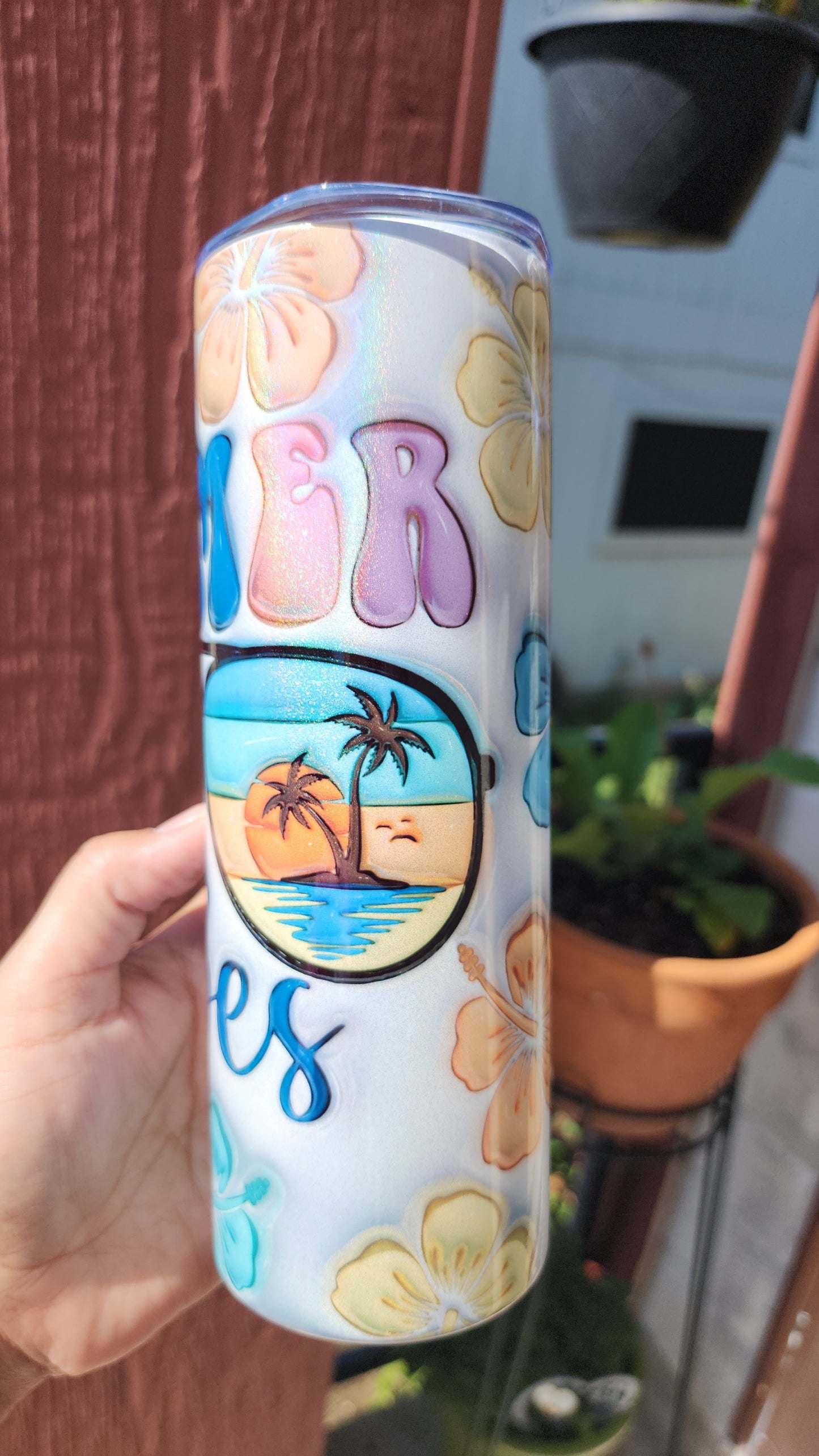 Summer Vibes 3D Inflated 20oz Tumbler