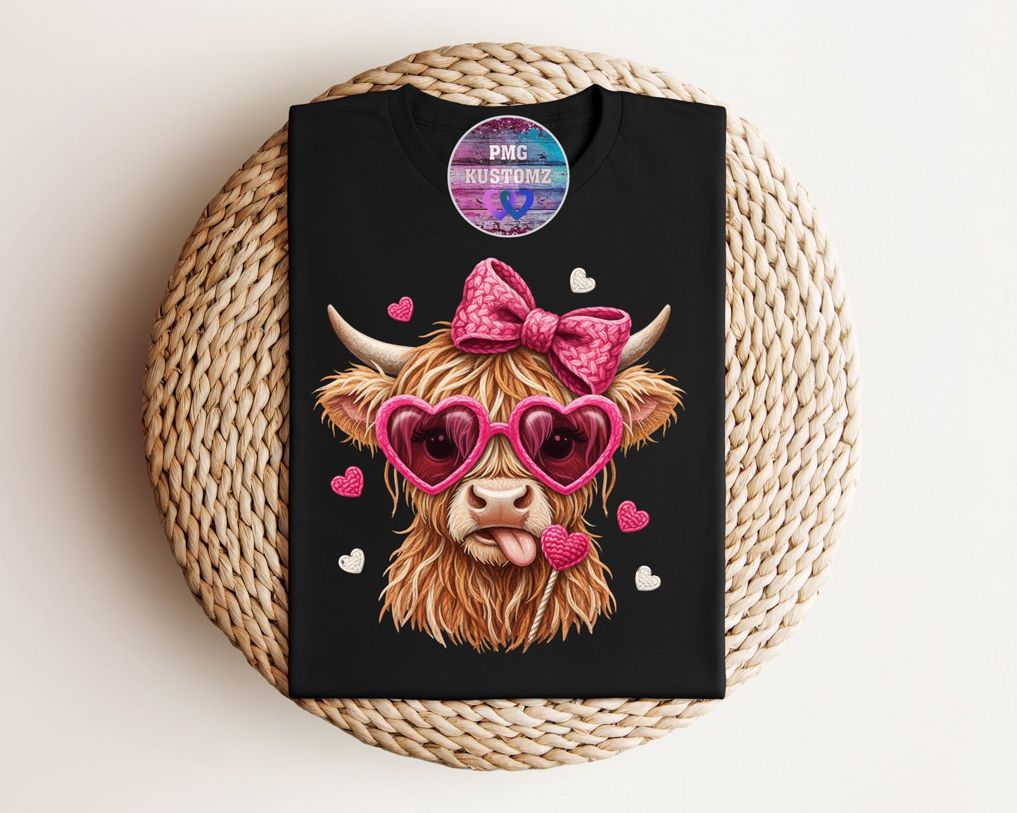 Valentines Day Highland Cow Tee