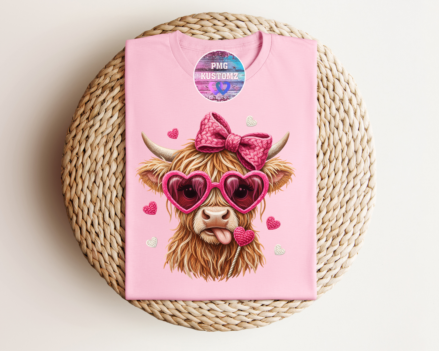 Valentines Day Highland Cow Tee