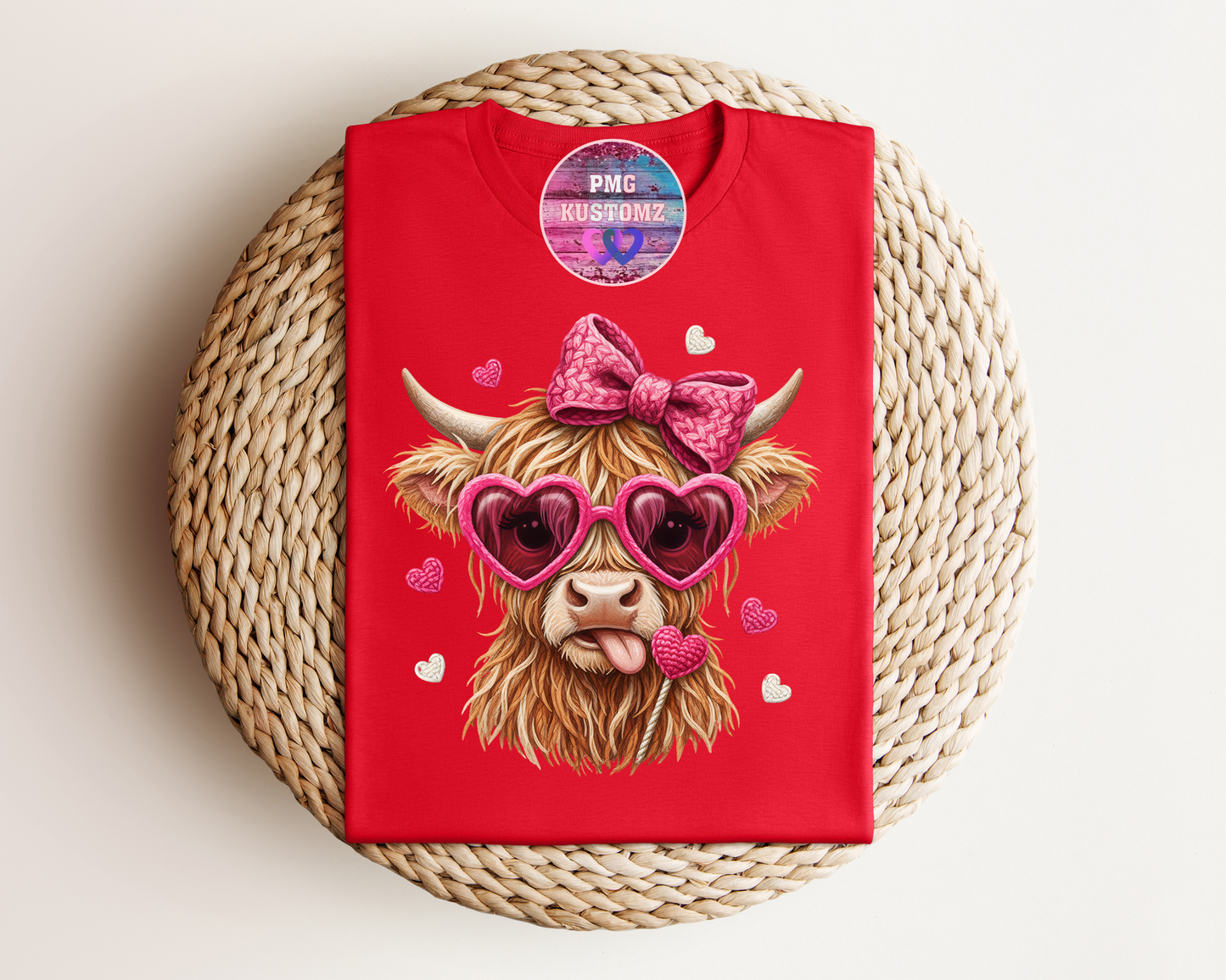 Valentines Day Highland Cow Tee