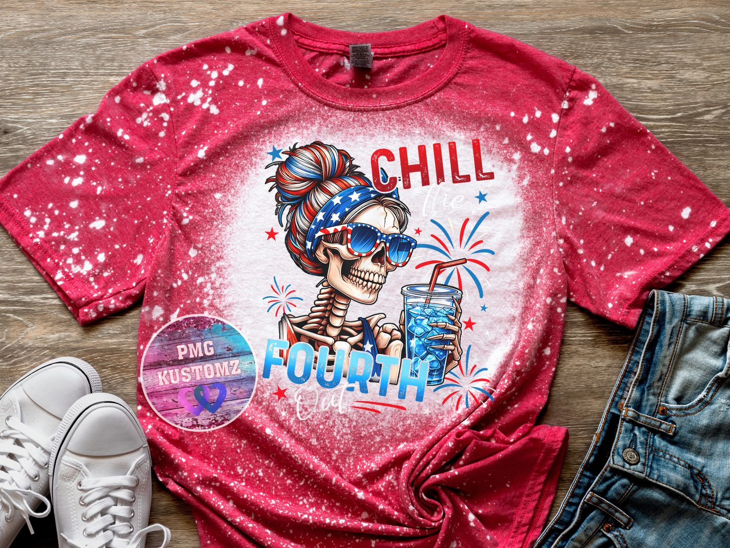Chill the Fourth Out Bleached Tee
